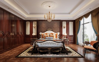 欧式古典主卧室3D模型下载